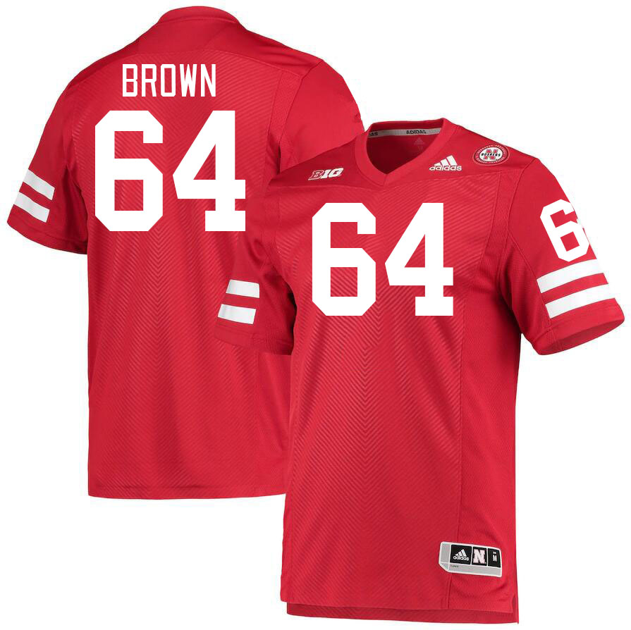#64 Bob Brown Nebraska Cornhuskers Jerseys Football Stitched-Red